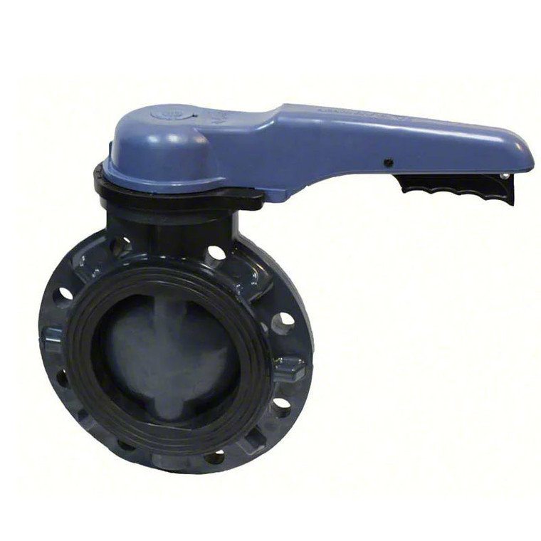 6" Schedule 80 Pool Pro T-SP BFLY Lever Blue Handle Asahi Valve