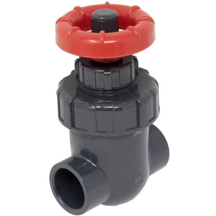 3/4" Gray PVC Socket Gate Valve