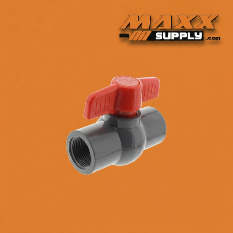 1" Compact Ball Valve Gray PVC Threaded (1010GT)