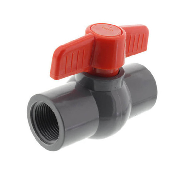 2-1/2" PVC Compact Ball Valve Grey Threaded Ends- 1020GT