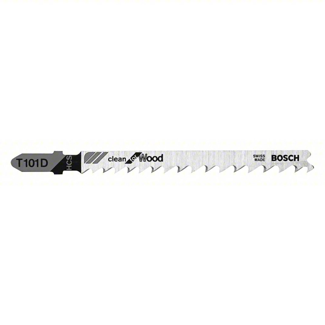 Bosch T227D Jigsaw Blade 5-Pack – 4" Length, 8 TPI, HSS, Curved Design For Aluminum, Fiberglass & Plastic