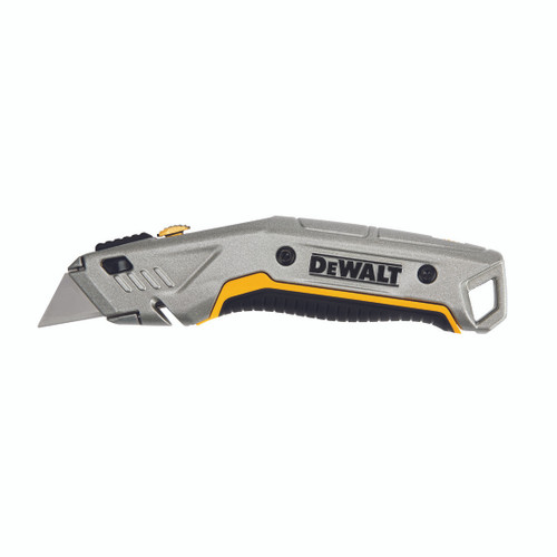 DEWALT DWHT10914 INSTANTCHANGE UTILITY KNIFE, RETRACTABLE BLADE, PUSH BUTTON, METAL BLADE, 5 BLADES