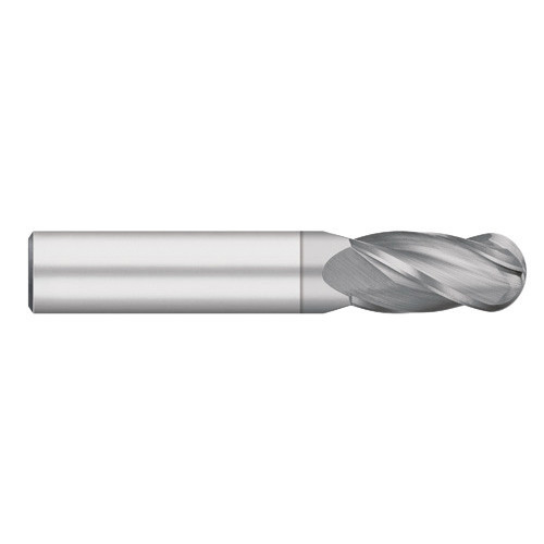 Titan USA TC91528 General Purpose Ball Nose End Mill, 7/16 in Dia, 1 in LOC, 4 Flute, TiCN Coated Solid Carbide