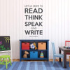 John Adams Quote 'Let Us Dare To Read, Think, Speak and Write' Wall Decal - Gray