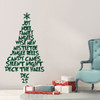 Christmas Tree Wall Decal Made From Holiday Words - Dark Green