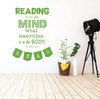 'Reading is to the Mind What Exercise is to the Body' Quote Wall Decal - Lime Green