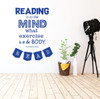 'Reading is to the Mind What Exercise is to the Body' Quote Wall Decal - Blue