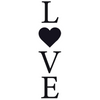 Love Vinyl Wall Decal with Heart - Black