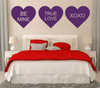 Conversation Heart Vinyl Wall Sticker - Purple