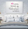 Valentines Quote 'Love Kisses & Valentine Wishes' Wall Decor - Black with Soft Pink Heart