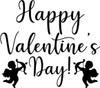 'Happy Valentine's Day' Vinyl Wall Decal - Black