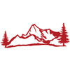 Mountain with Trees Background Vinyl Decal - Red