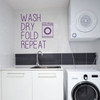 'Wash Dry Fold Repeat' Laundry Quote Wall Decor - Purple