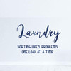 'Sorting Life's Problem' Laundry Quote Wall Decal - Dark Blue