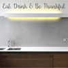 'Eat, Drink, and Be Thankful' Kitchen Wall Decals - Charcoal Gray