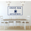 'Sweet Tea Served Here' Kitchen Wall Decal - Dark Blue
