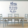 'Bless the Food Before Us' Kitchen Wall Decal - Dark Blue