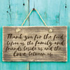 'Thank You For The Food Before Us' Kitchen Wall Decor - Brown wood sign