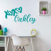 Personalized Name 'Hugs and Kisses' Wall Decal - Turquoise