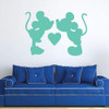Mickey and Minnie Heart Wall Decal