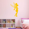 Yellow tinkerbell fairly wall sticker for girls bedroom