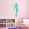 Turquiose tinkerbell fairly wall sticker for girls bedroom