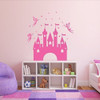 Pink Princess Castle with fairies wall sticker