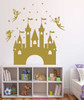 Gold Princess Castle with fairies wall sticker