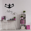 Cheerleader Wall Sticker with Personalized Name - Black