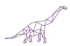 Geometric Brontosaurus -  purple Dinosaur Wall Art