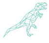 Geometric T-Rex Vinyl Decal Stickers - turquoise