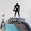 Football Player Wall Decal with Personalized Number- Black