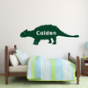 Personalized Name Ankylosaurus Dinosaur Vinyl Wall dark green