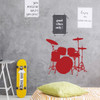 Drum set Silhouette sticker - Red