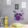 Drum set Silhouette sticker - Purple