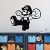 Super Mario Punch with Personalized Name Vinyl Decal Stickers - Black