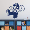 Super Mario Punch with Personalized Name Vinyl Decal Stickers - dark blue