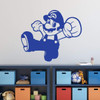 Super Mario Punch with Personalized Name Vinyl Decal Stickers - Blue