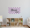 Checkered Square Vinyl Decal Stickers with personalized name option