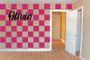 Checkered Square Vinyl Decal Stickers with personalized name option