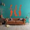 African women silhouette vinyl sticker orange