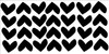 Heart wall stickers in 3-inch size arrangement on wall
