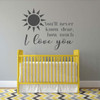 I Love You wall decal close-up showing sun rays design detail