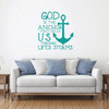 Anchor Wall Decal - God Is The Anchor That Hold US - Vinyl Home Decoration for Living Room, Home Decor or Playroom