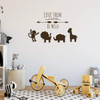 Animal Themed Wall Decal - Love Them Let Them Be Wild - Vinyl Decor for Baby's Nursery, Bedroom Kids Room, Playroom or Classroom ' Silhouette of Lion, Hippo, Elephant and Giraffe