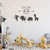 Animal Themed Wall Decal - Love Them Let Them Be Wild - Vinyl Decor for Baby's Nursery, Bedroom Kids Room, Playroom or Classroom ' Silhouette of Lion, Hippo, Elephant and Giraffe