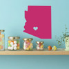 Arizona State Vinyl Wall Decal with Heart on Phoenix Capital City - Grand Canyon State Home Decor for Living Room, Bedroom, Kitchen