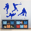 Baseball Player Wall Decal Pitching Catching Diving Batting Boys' Room Vinyl Wall Decor