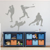 Baseball Player Wall Decal Pitching Catching Diving Batting Boys' Room Vinyl Wall Decor