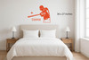 Baseball Player Wall Decal ' Sports Vinyl Wall Sticker for Teen Boys Bedroom, Playroom or Game Room ' Removable Baseball Bat Wall Decor